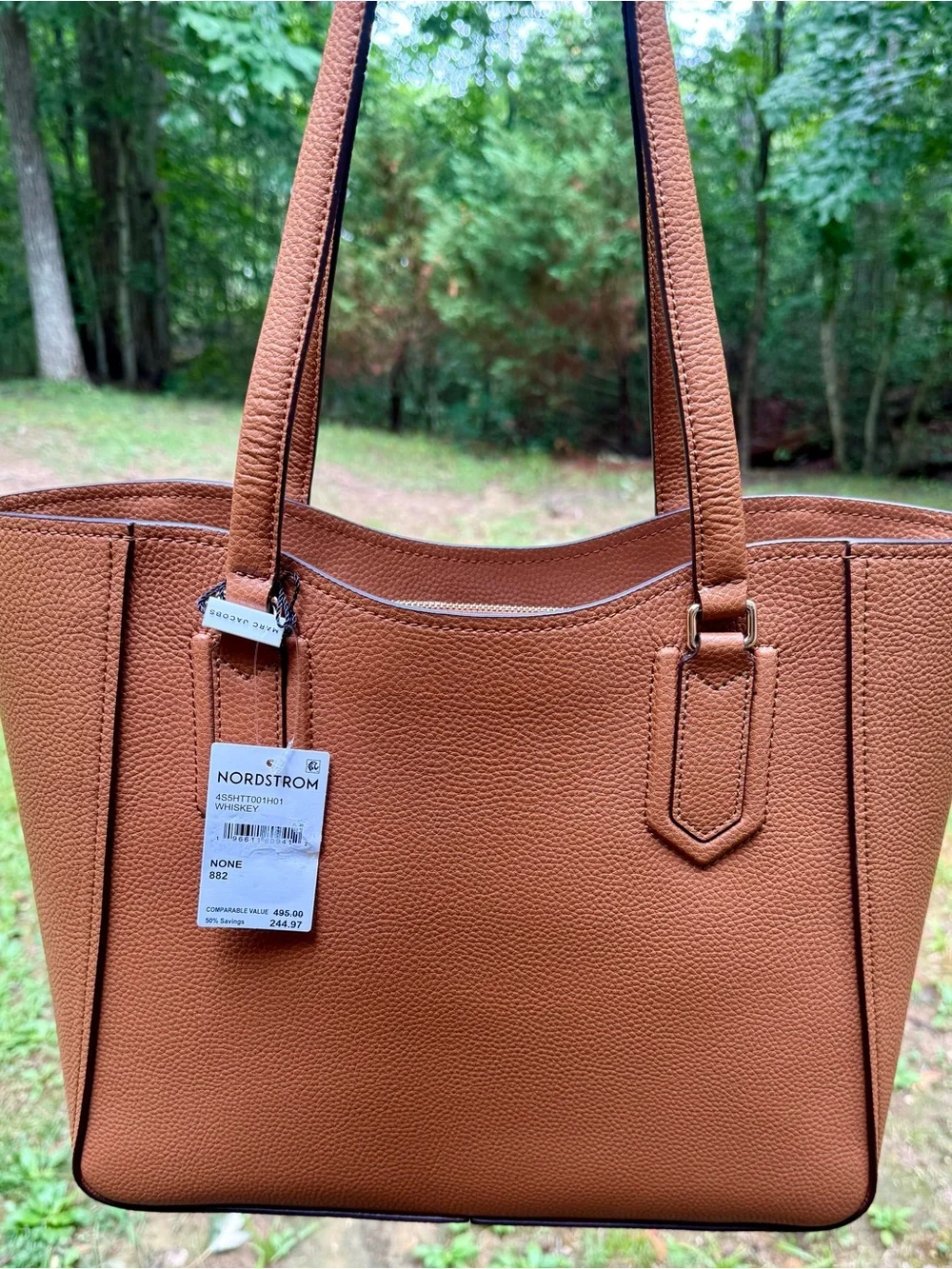 Marc Jacobs brown Pebbled Leather Tote with Gold Hardware